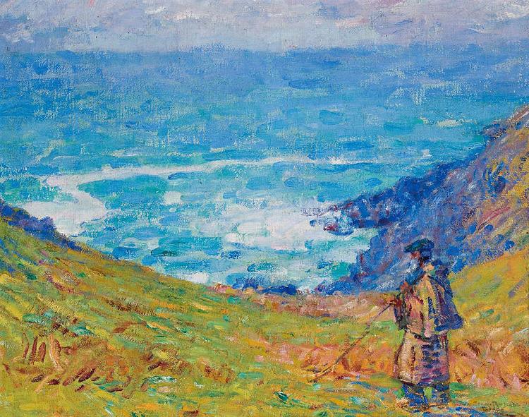 John Peter Russell Pecheur sur falaise oil painting picture